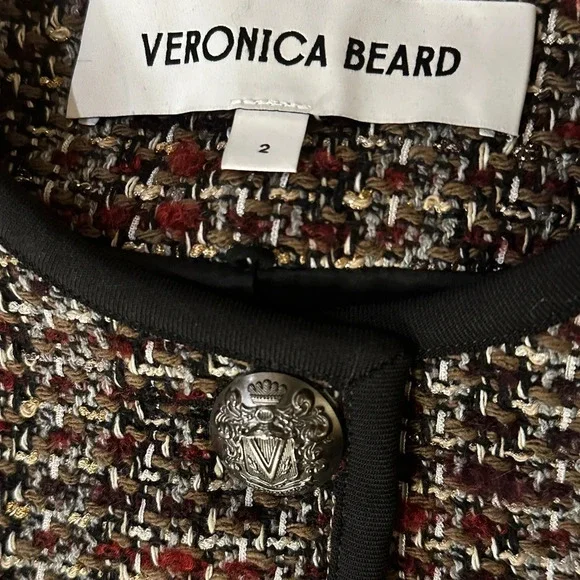 NEW Veronica Beard Watkins Dickey Tweed Collarless Jacket Grey Multi | size 2 - Picture 12 of 15